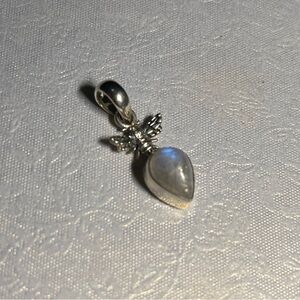 Elegant Silver Angel Pendant with Moonstone